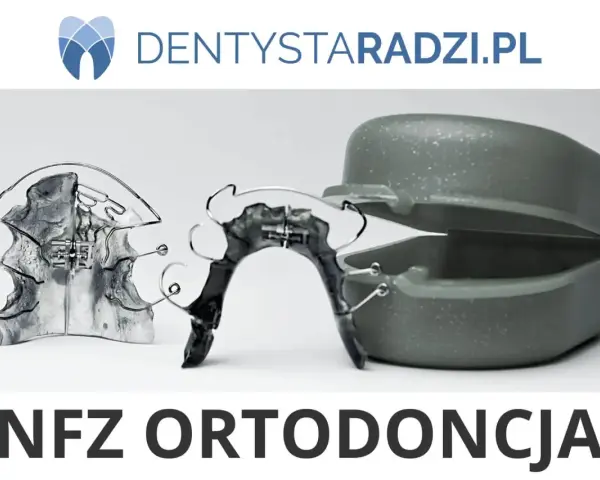 Aparat estetyczny ortodontyczny i jego pudełko. NFZ ortodoncja.